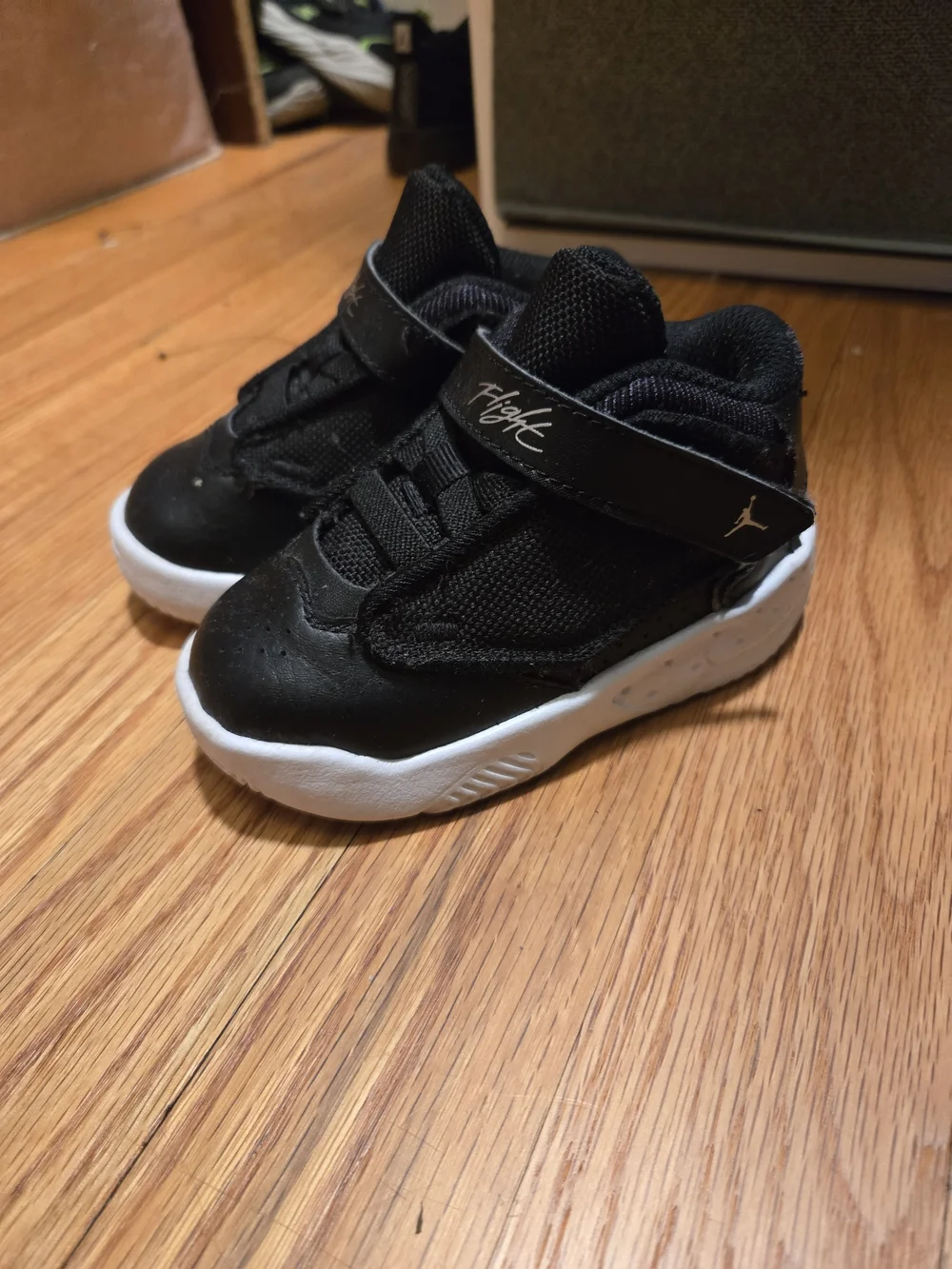 Jordan 6c Black and White High-Top Sneakers with 'Flight' Strap